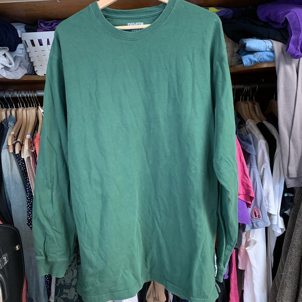Unisex, forest green, long sleeve shirt